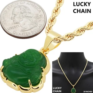 18K GOLD FILLED BUDDHA PENDANT 20''22''24''14K ROPE NECKLACE 4mm 8g-34g B117 - Picture 1 of 10
