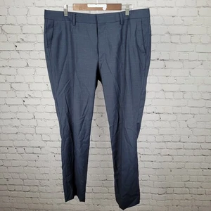 Bonobos Navy Worsted Wool Blend Slim Fit Lightweight Flat Front Pants 38x32 - Picture 1 of 13