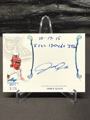 2017 Leaf Trinity Spectrum /25 James Quick Auto Louisville Cardinals COMMANDERS - Image 1 of 2