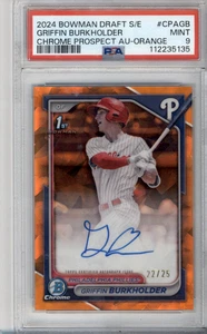 2024 Topps Bowman Sapphire #CPA-GB Griffin Burkholder Auto Orange /25 PSA 9 - Bild 1 von 2