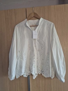 Ted Baker BNWT £125 RARE Size 3 UK 10 12 White Broderie Anglais Cutout Blouse - Picture 1 of 8