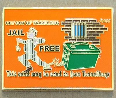Get Out Of Travel Bug Jail Free Geocoin (2007) - Activated & Adoptable - TB1G4D7 - Image 1 of 2
