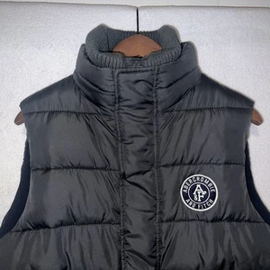Abercrombie & Fitch Fleece Lined Insulated Dark Grey Puffer Vest Size L - Picture 1 of 12