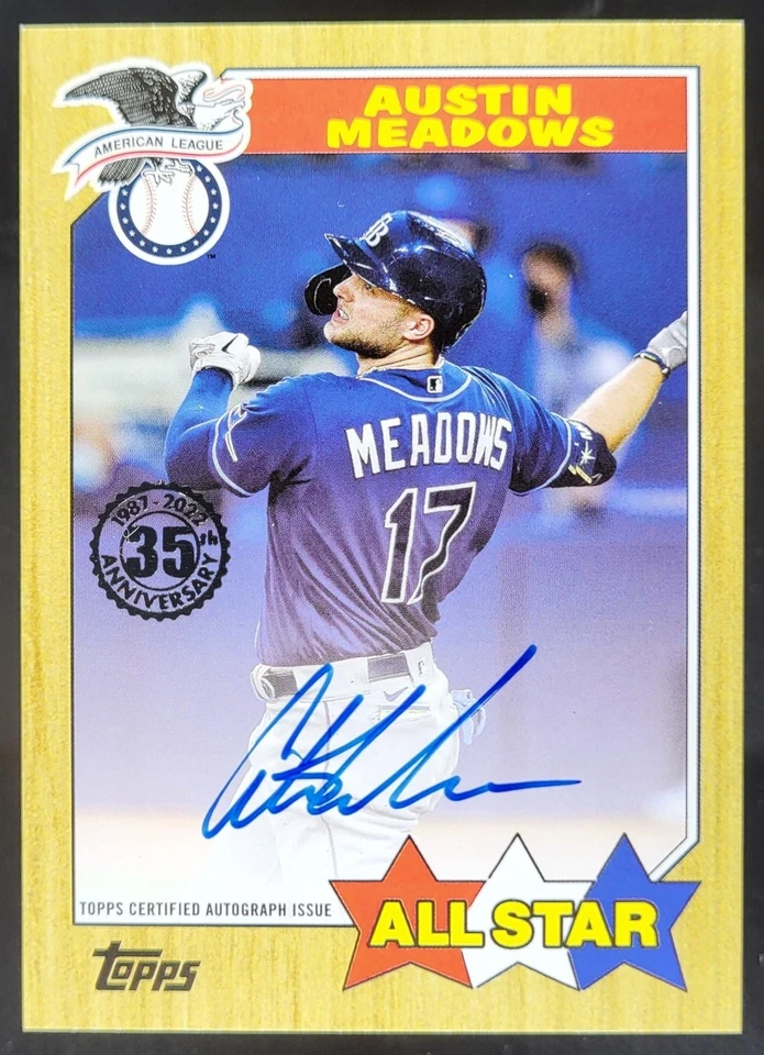 2022 Topps Update Austin Meadows 1987 Baseball Auto Rays CG4 - Image 1 of 4