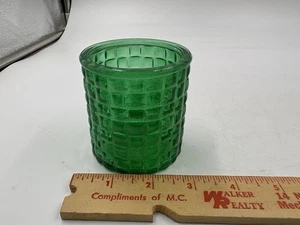 Vintage Green Glass Toothpick Holder Or Candle Holder - Picture 1 of 3