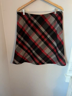 Chadwick's of Boston, Women’s mini  Skirt Size 14P,  Plaid Black Red Gray, Lined - Image 1 of 4