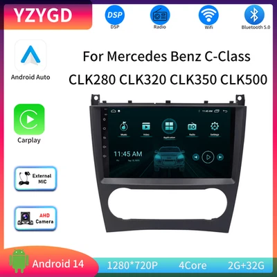 For Mercedes Benz C-Class CLK280 CLK320 CLK350 CLK500 Car Stereo Radio Carplay Foto 1 de 4