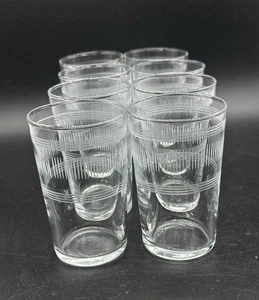 Vintage European Ribbed Optic Wine Tumblers – Set of 8 Hand-Blown Bistro Glasses - Picture 1 of 6