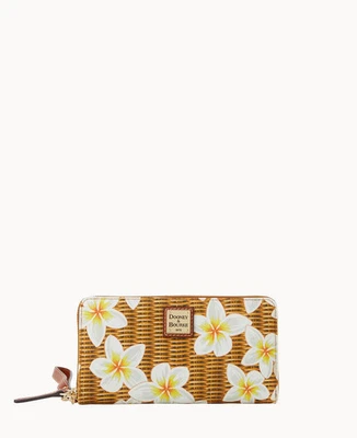Dooney & Bourke Plumeria Large Zip Around Wristlet Wallet White Multi NWT - Image 1 of 3