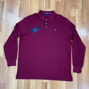 Ralph Lauren Polo Shirt Mens Extra Large Purple Golf Long Sleeve Casual NWT - Picture 1 of 9