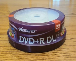 25 PACK Memorex Double Layer DVD+R DL 8.5GB 240Min 2.4 - Picture 1 of 3