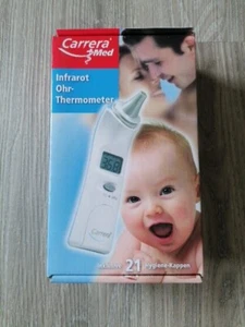 Infrarot Ohr Thermometer, Carrera Med, inkl. 21 Hygiene Kappen, Neu - Bild 1 von 6