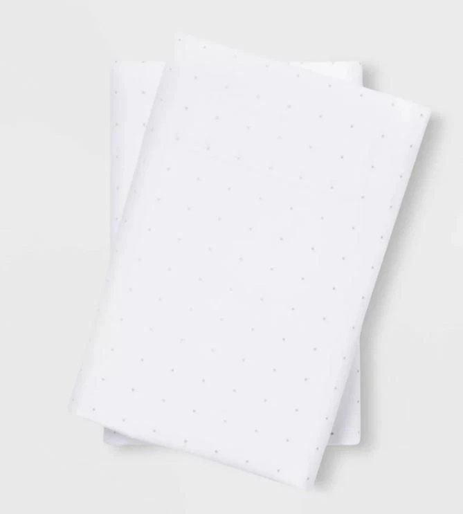 Fundas de almohada impresas de tamaño estándar de fácil cuidado habitación esencial puntos blancos grises Foto 1 de 4