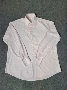 Yves Saint Laurent Mens Sz XL Long Sleeve Pink Sirt Logo Print On Cuff - Picture 1 of 11