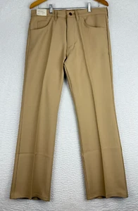 Vtg 1980 Roebuck & Co Polyester Pants Mens 34x30 Brown Sears New Old Stock - Picture 1 of 11