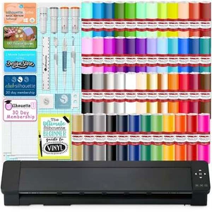 Silhouette Cameo PRO MK-II w/ 64 Oracal Vinyl Sheets, Blades, Tools, Guides - Picture 1 of 24