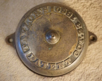 Antique Taylor's Victorian Mechanical Door Bell Patent Oct 23, 1860 Brass Bronze - Image 1 of 4