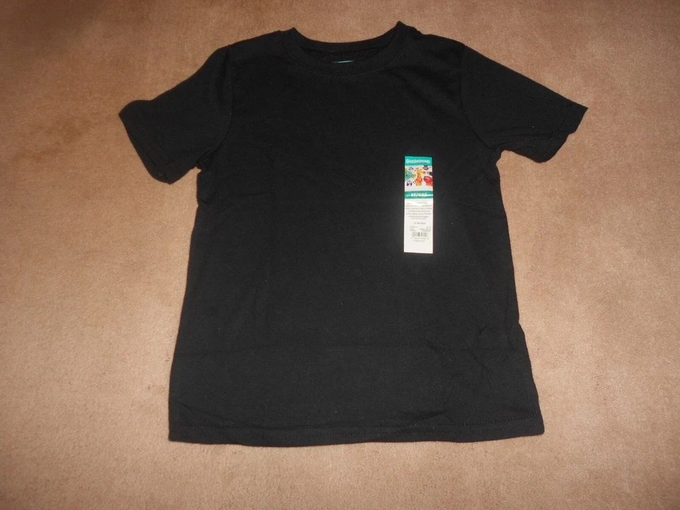 NEW, TODDLER BOYS GARANIMALS SOLID BLACK SHORT SLEEVE TEE, SIZE 5T - Image 1 of 1