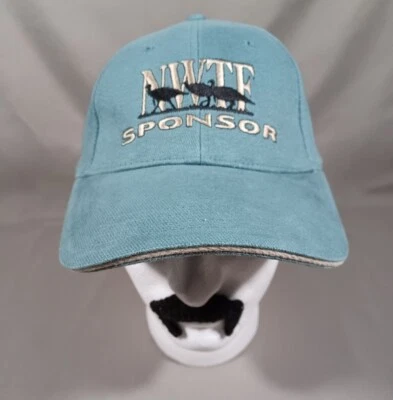NUEVO CON ETIQUETASF Sombrero Azul Correa Ajustable Gorra Trasera Bordada Logo Patrocinador Foto 1 de 4