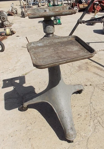 OLD INDUSTRIAL AGE CAST IRON STAND ADJUSTABLE TRAY tv stand entertainment center Cover