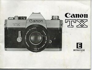 Canon TX Camera OEM Manual Very Good Used Condition, English