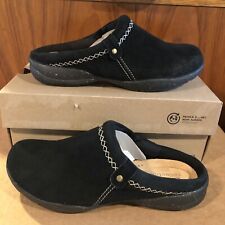 Clarks Roseville Echo Clogs Mules Slides Black Suede Shoes Women’s Size 7M