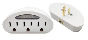 2 Pc 3 Prong Wall Outlet Extender Adapter Outlet Power Splitter 1875w White - Picture 1 of 2