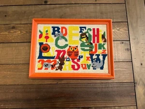 Vintage Nadelspitze Tier Alphabet Kinderzimmer Kleinkind Kreaturen bunte Wandkunst - Bild 1 von 6