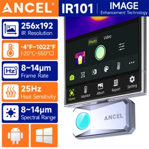 ANCEL Thermal Imaging Camera for Android 256x192 IR Resolution 25Hz Refresh Rate - Picture 1 of 18