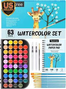 Watercolor Paint Set, 48 Colors Watercolors Kit Water Colors with 10 Paint Br... - Picture 1 of 1
