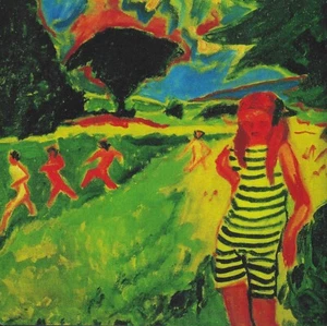 Max Pechstein - Das gelbschwarze Trikot (Ausschnitt), 1909, 20x20cm, Alu-Dibond - Bild 1 von 5