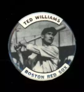 Vintage MLB Black & White Pin Ted Williams Boston Red Sox FX461 - Picture 1 of 2