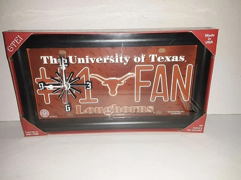 Texas Longhorns NCAA # 1 Fan Quartz License Plate Clock Cover