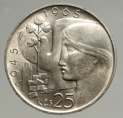 1965 CZECH REPUBLIC Czechoslovakia 25th LIBERATION Vintage 25 Korun Coin i94088 - Image 1 of 3
