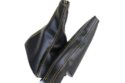 Fits 91-99 Mitsubishi 3000GT Real Leather Manual Shift & EBrake SET Yellow Sttch Foto 1 de 4