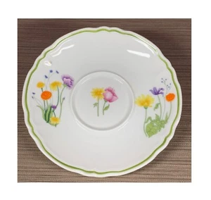 PLATILLO DE TAZA DEMITASSE FLORES DE BORDE FESTONEADO DE DENBY LIMOGES FRANCIA - Imagen 1 de 7