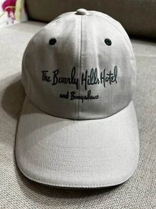 VTG THE BEVERLY HILLS HOTEL STRAPBACK BASEBALL HAT ADULT ADJUST STATUS CAP TAN - Picture 1 of 12