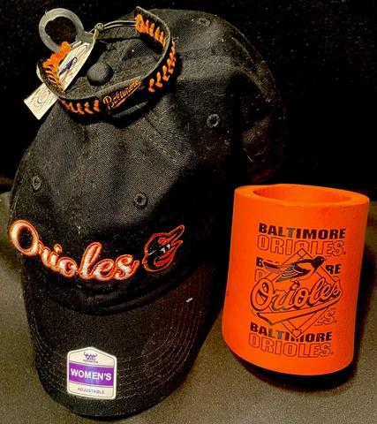 Baltimore Orioles Womens Hat, Can Koozie, & Bracelet Set Birthday Mothers Day Cover