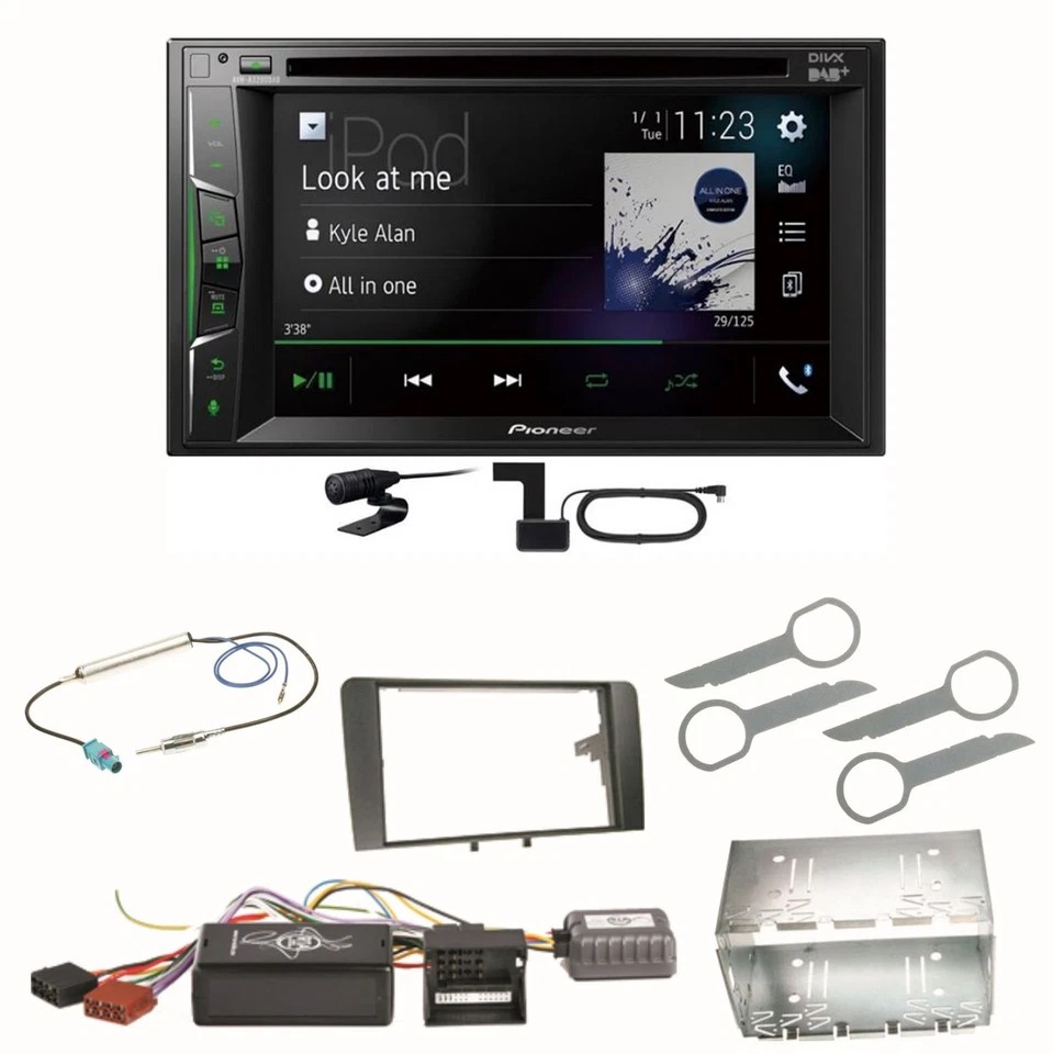 Pioneer AVH-A3200DAB Bluetooth Digitalradio CD MP3 Einbauset für Audi A3 8P 8PA - Bild 1 von 1