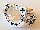 1940s 50s Classic Horseshoe With Playing Cards And Skull  CrossBone Rockabilly