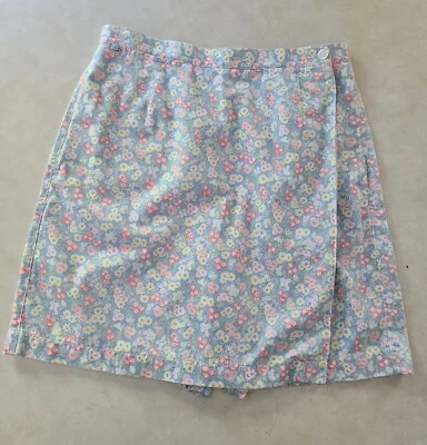 Falda corta de golf Liz talla 12 bolsillos florales algodón multicolor C1 Foto 1 de 4