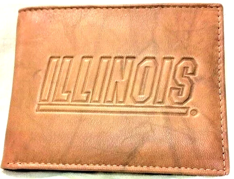 Illinois Genuine Leather Embossed Bi-Fold Wallet New Rico Industries Cover