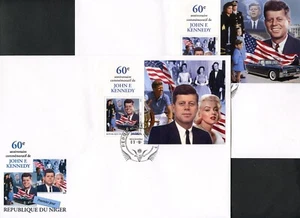 NIGER 2023 60th MEMORIAL ANNIVERSARY OF JOHN F. KENNEDY S/S SET FIRST DAY COVERS - Picture 1 of 1