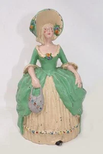 COLONIAL WOMAN CAST IRON DOOR STOP - 10" TALL - VERY GOOD ORIGINAL PAINT - Picture 1 of 6