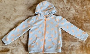 Crazy 8 Girl's Zip Up Hoodie Sweatshirt Grey With Orange Dogs Size 4T - Picture 1 of 4