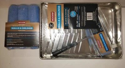 Kit de Pintura Lote Wooster 9 x 3/8" NAP Paquete de 3 Cubiertas de Rodillo para Paredes y Techos Foto 1 de 4