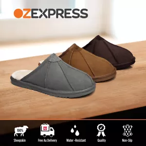 【SALE】AUSTRALIAN SHEPHERD® UGG Slippers Men Sheepskin Wool Nonslip House Rafael - Picture 1 of 60