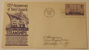 FDC 923 Kings Point New York May 22 1944 125th Anniversary Steamships - Picture 1 of 2