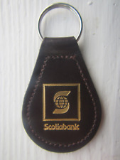 Vintage Bank Of Nova Scotia Scotiabank Advertising Logo Leather Keyring Keychain