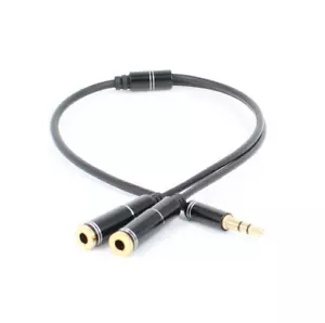 3.5mm Male to 2 Female Earphone Y Splitter Audio Cable for iphone ipod ipad MP3 - Picture 1 of 4